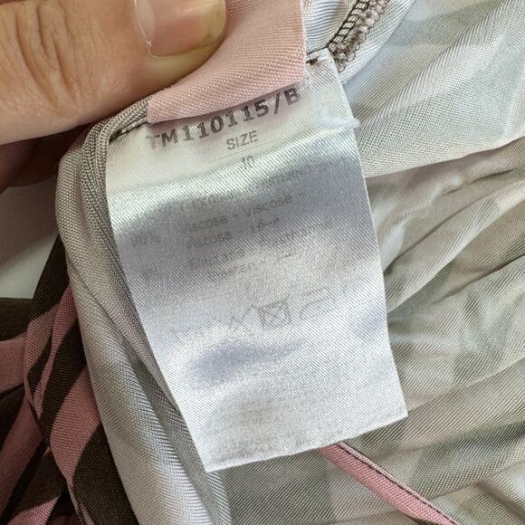 The Andamane Dress Womens 10 Pink Jane Zebra Wrap Mini Collared Jersey - Picture 9 of 12